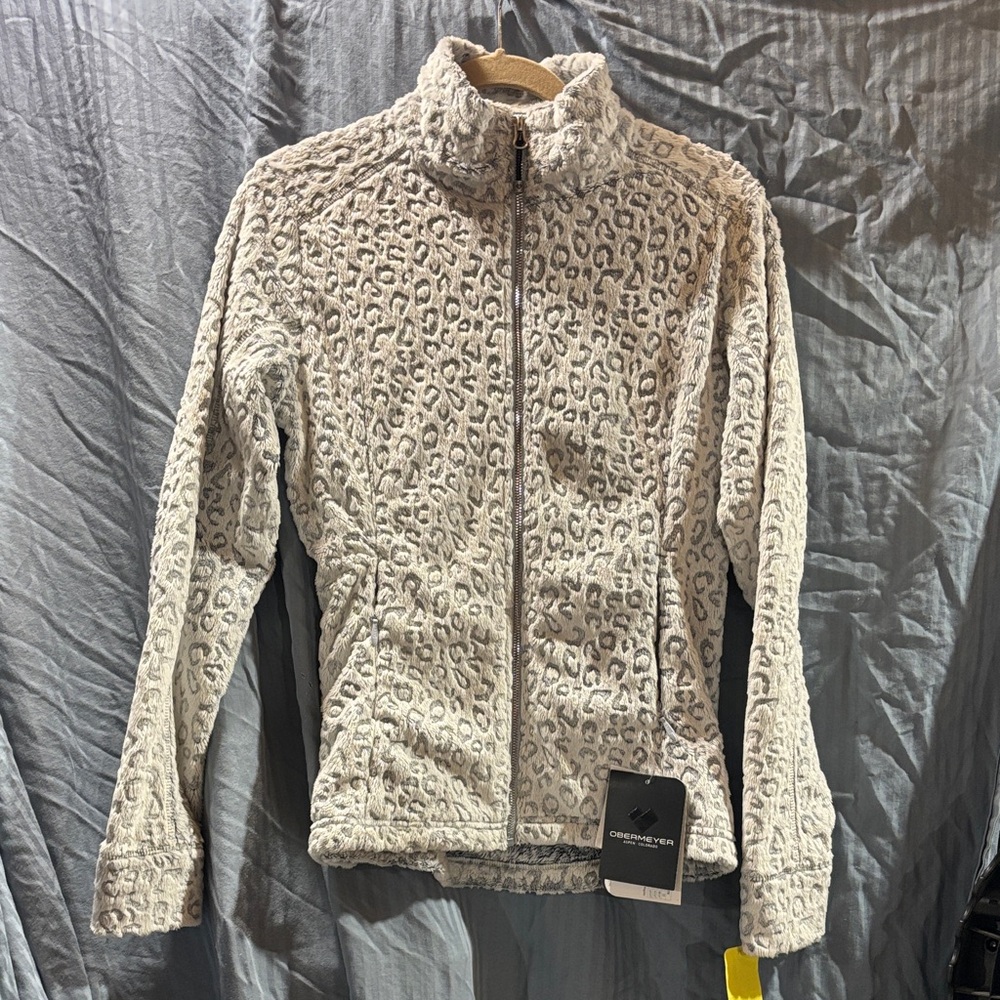 Women's Leopard Print Fleece Jacket